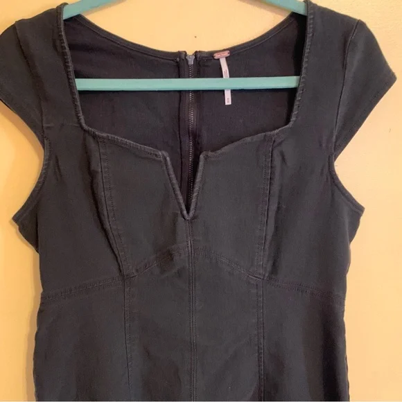 free people black denim dress - Picture 2 of 8